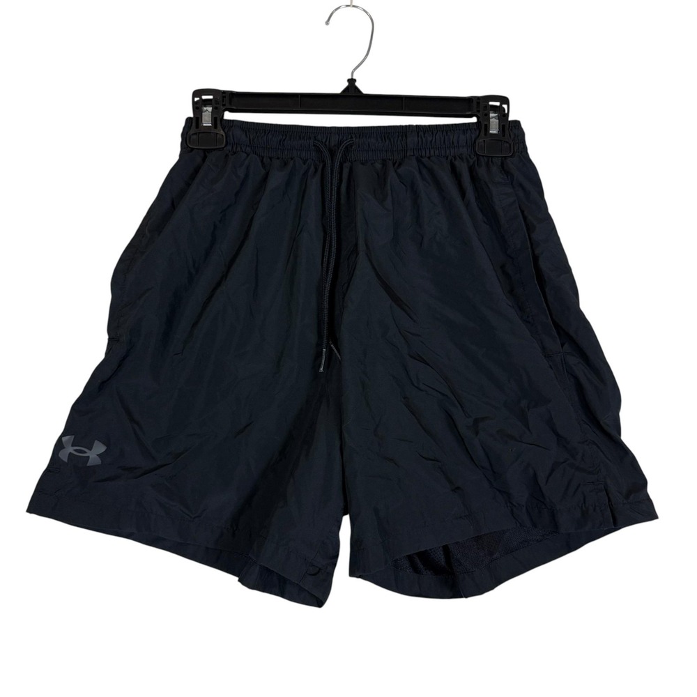 Under Armour Shorts Boys Small Black 5 Inseam Lined Running Training Athletic